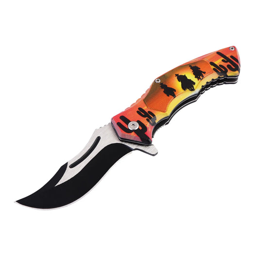Cowboy Sunset Pocket Knife, Stainless Steel | Precision-Crafted, Durable Tool with Stunning Western Design – Perfect for Everyday Carry, Outdoor Adventures, & Collectors, Celebrating Cowboy Heritage Trendy Zone 21