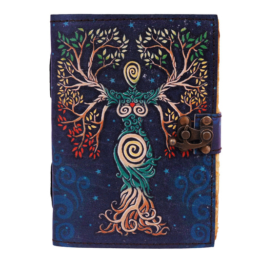 Goddess Soft Leather Tree of Life Journal – 5 x 7 Inch Embossed Writing Notebook