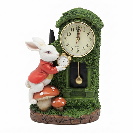 White Rabbit Clock Backflow Incense Burner, Decorative Cone Holder