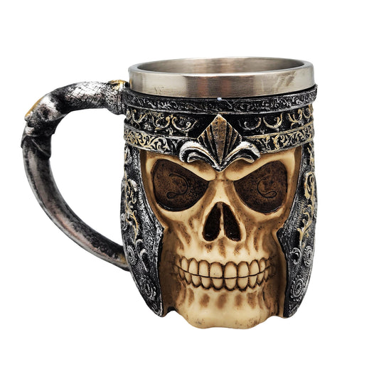 Multicolor Skull Mug with Stainless Steel Insert – 5 x 7 Inch Decorative Drinkware for Home & Collectors