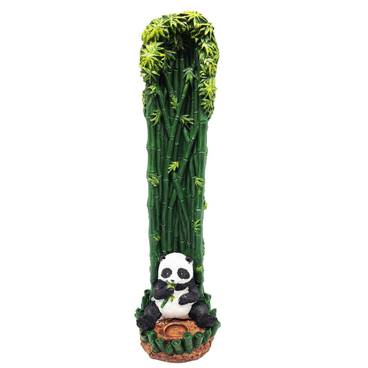 Bamboo Panda Standing Incense Burner 10.5 Inch – Decorative Panda Incense Holder for Stick