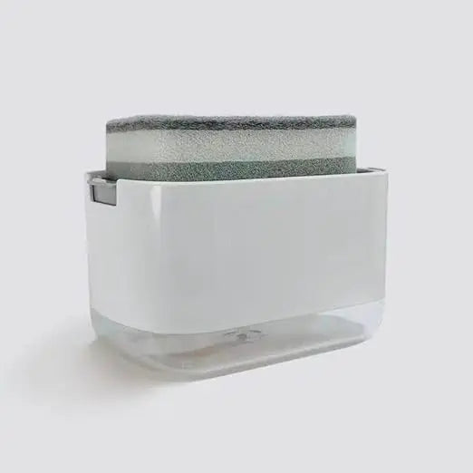 Soap Dispenser, 2-in-1 Pump, Sponge Included - White Trendy Zone 21