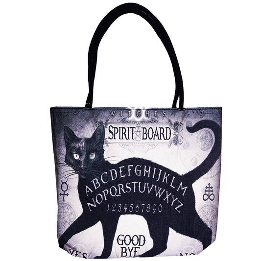 Alchemy Gothic Black Cat Spirit Board Tote Bag – 17 x 15 x 4.5 Inch | Eco-Friendly