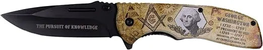 President George Washington Masonic Folding Pocket Knife, 4.75" Blade Trendy Zone 21