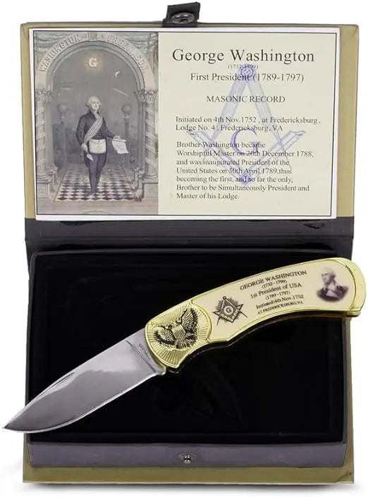 US President George Washington Freemason Masonic Knife Set Trendy Zone 21