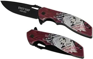 Wyatt Earp Pocket Knife 4.9" Blade - Red Trendy Zone 21