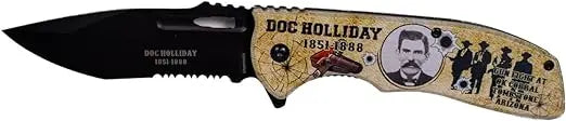 Doc Holliday Wanted Dead or Alive Pocket Knife - 4.75" Blade Trendy Zone 21