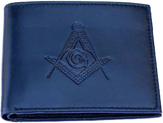 Masonic Men's Leather Wallet Bifold RFID Blocking Trendy Zone 21