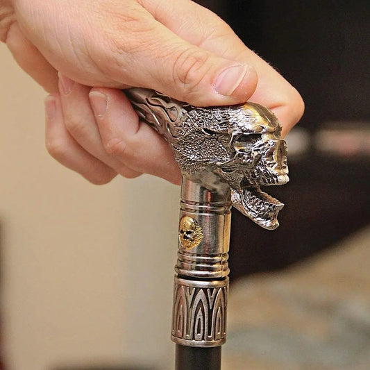 37" Skull Metal Walking Stick Trendy Zone 21