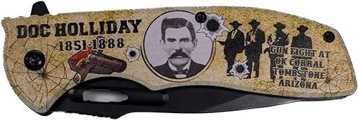 Doc Holliday Wanted Dead or Alive Pocket Knife - 4.75" Blade Trendy Zone 21