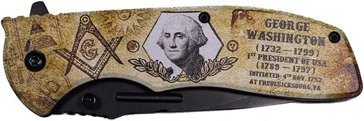 President George Washington Masonic Folding Pocket Knife, 4.75" Blade Trendy Zone 21