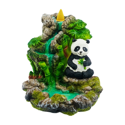 Panda Bamboo Backflow Cone Incense Burner – 5 Inch For Relaxation & Home Décor