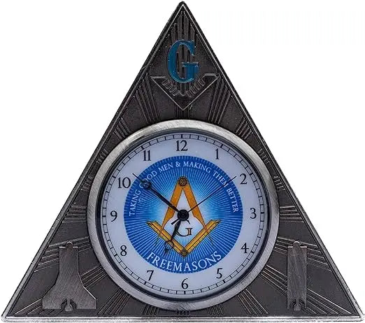 Freemason Masonic Symbol Triangular Antique Desk Clock Trendy Zone 21