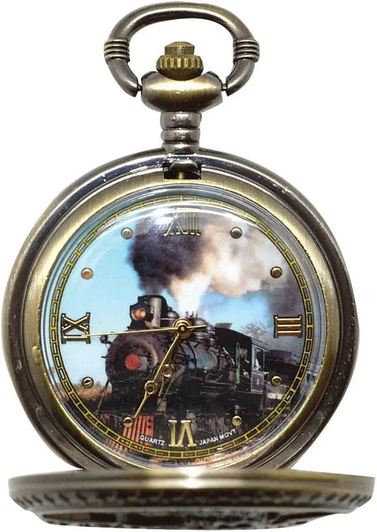 Collections Etc Train Pocket Watch P-303 Trendy Zone 21