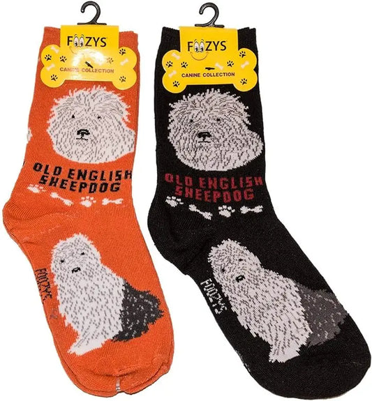 Old English Sheepdog Unisex Crew Socks (2 pairs) Trendy Zone 21