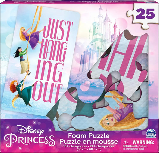 Disney Princess, 25-Piece Jigsaw Foam Squishy Puzzle Just Hanging Out Rapunzel Mulan Merida, for Kids Ages 4 and up Trendy Zone 21