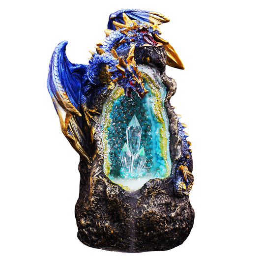 Blue Dragon LED Crystal Geode Backflow Burner