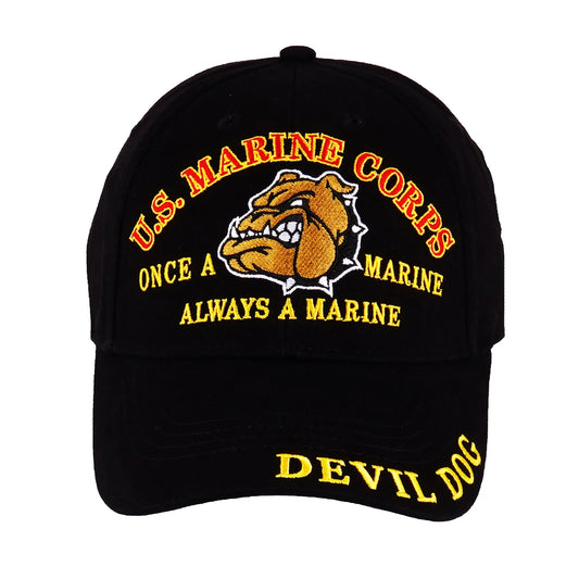 U.S. MARINES Corps Hat Devil Dog Commander Wool Ball Cap Hat Bulldog Embroidered Trendy Zone 21