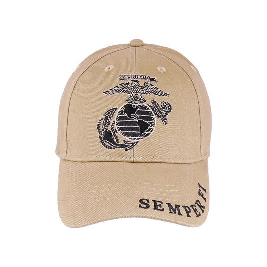 U.S Marine USMC Semper Fi Logo Eagle Embridered Cap Hat Beige Trendy Zone 21