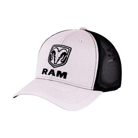 RAM Trucks Logo Gray & Black Mesh Trucker Curved Bill Adjustable Snapback Hat | Officially licensed Trendy Zone 21