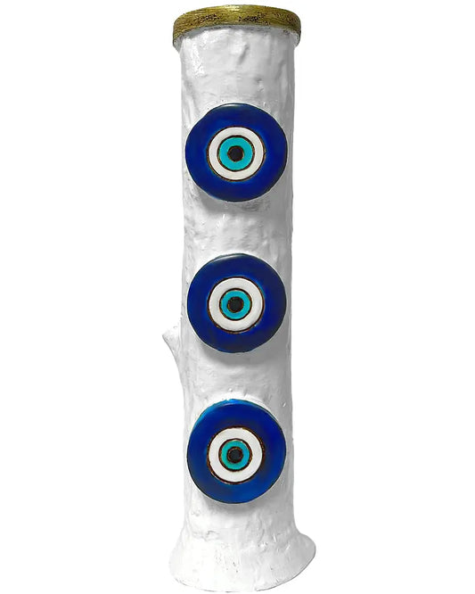WATER PIPE 3 EVIL EYE WHITE BASE Trendy Zone 21