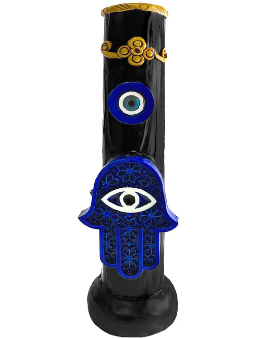 HANDMADE RESIN WATER PIPE WITH EVIL EYE AND HAMSA SYMBOL Trendy Zone 21