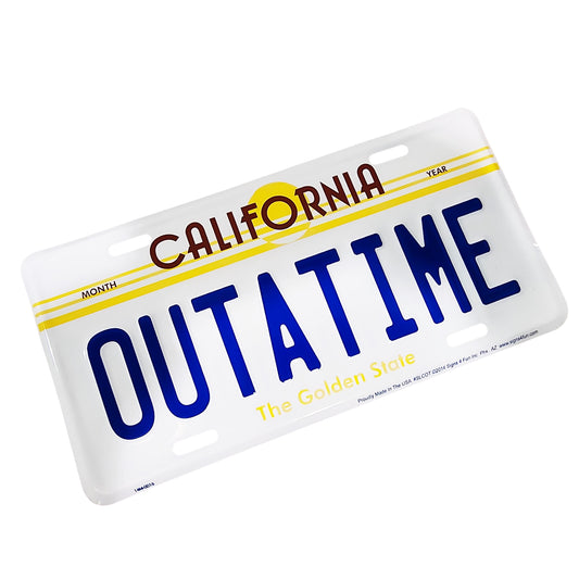 Outatime | | Delorean Metal Embossed License Plate