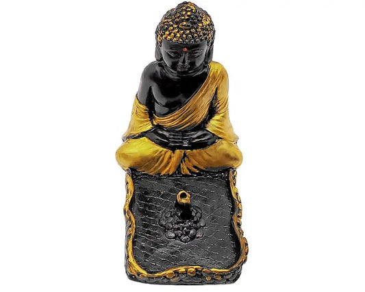 Tibet Buddha Shaped Handmade Resin Incense Burner (Yellow) Trendy Zone 21