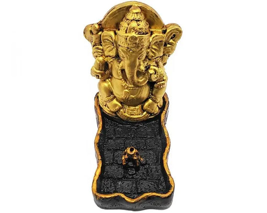 Ganesha Shaped, Handmade Resin Incense Burner(Gold) Trendy Zone 21