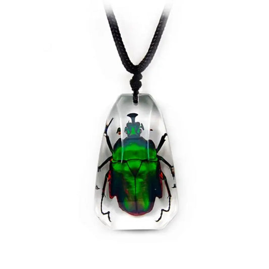 Green Rose Chafer Beetle Necklace Trendy Zone 21
