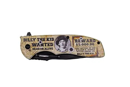 Billy the Kid Wanted Dead or Alive Pocket Knife - 4.75" Blade Trendy Zone 21