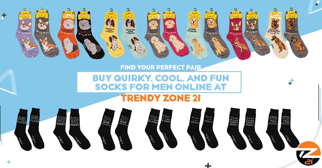 Find Your Perfect Pair: Buy Quirky, Cool, and Fun Socks for Men Online at Trendy Zone 21