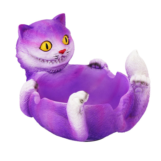Crazy Trippy Purple Cheshire Cat Ashtray – Alice in Wonderland Inspired Resin Ashtray