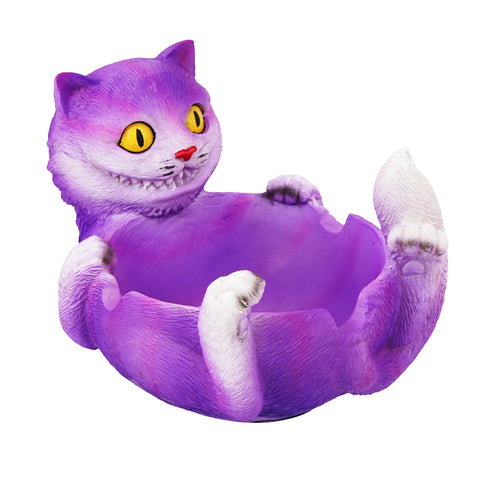 Crazy Trippy Purple Cheshire Cat Ashtray – Alice in Wonderland Inspired Resin Ashtray