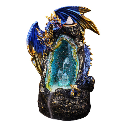Blue Dragon LED Crystal Geode Backflow Burner