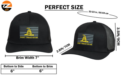 Don't Tread On Me" Gadsden Flag Cap – Adjustable Unisex Hat Black