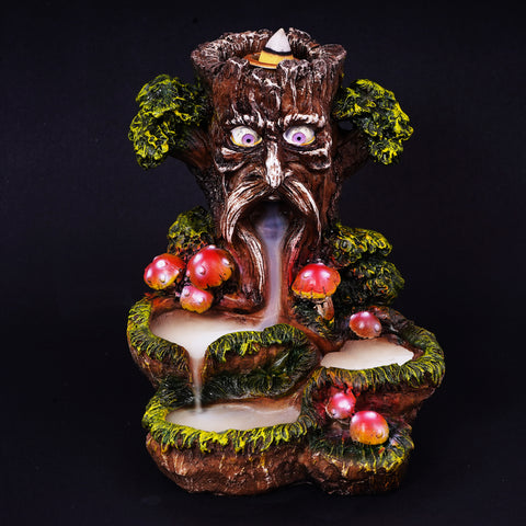 Tree Man Backflow Burner Ornament Multicolor 6"x 5 " Tabletop Decoration