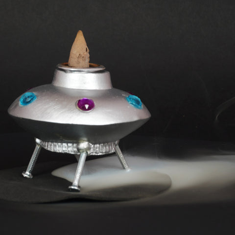 Space Ship Backflow Incense Burner 2" for Relaxation & Sci-Fi Home Décor