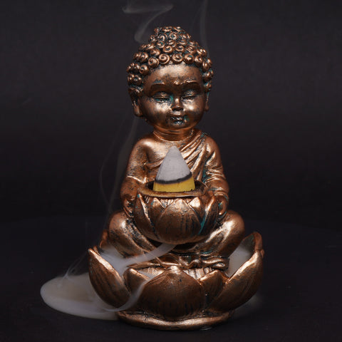 Buddha Backflow Incense Burner–4" for Meditation, Yoga