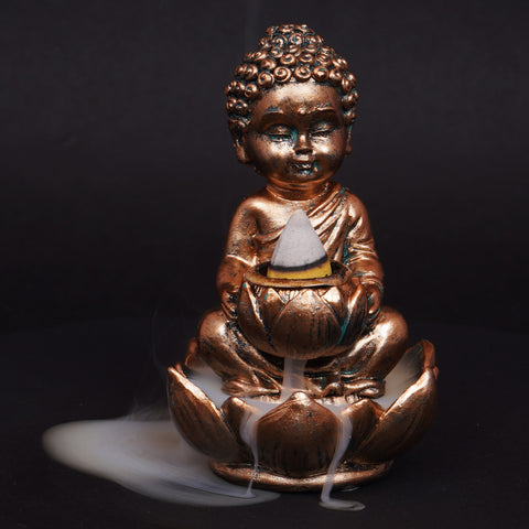 Buddha Backflow Incense Burner–4" for Meditation, Yoga