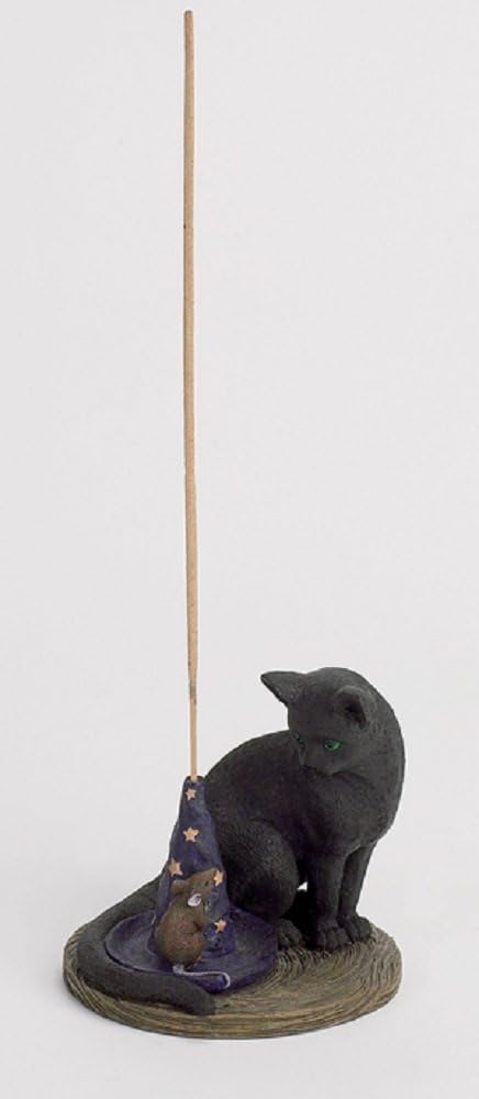 Magical Black Cat and Mouse Incense Burner Holder