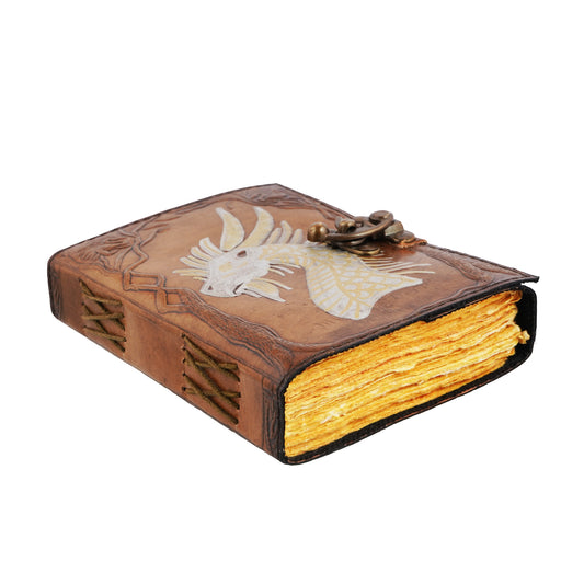 Dragon Embossed Leather Journal – Handcrafted Fantasy Notebook