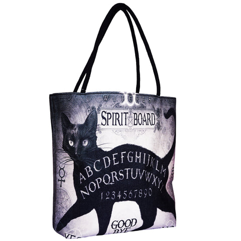 Alchemy Gothic Black Cat Spirit Board Tote Bag – 17 x 15 x 4.5 Inch | Eco-Friendly