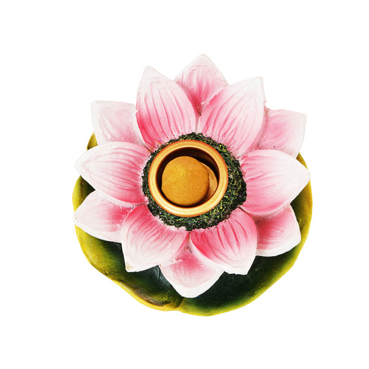 Lotus Flower Backflow Incense Burner – 3 Inch Hand-Painted