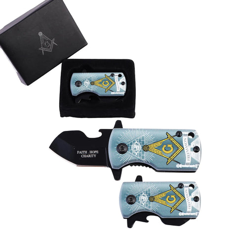 Masonic Mini Pocket Knife with Pocket Clip Trendy Zone 21