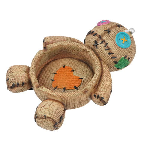 Hand-Painted Voodoo Doll Ashtray – 7 x 5 Inch Cold Cast Resin Tray