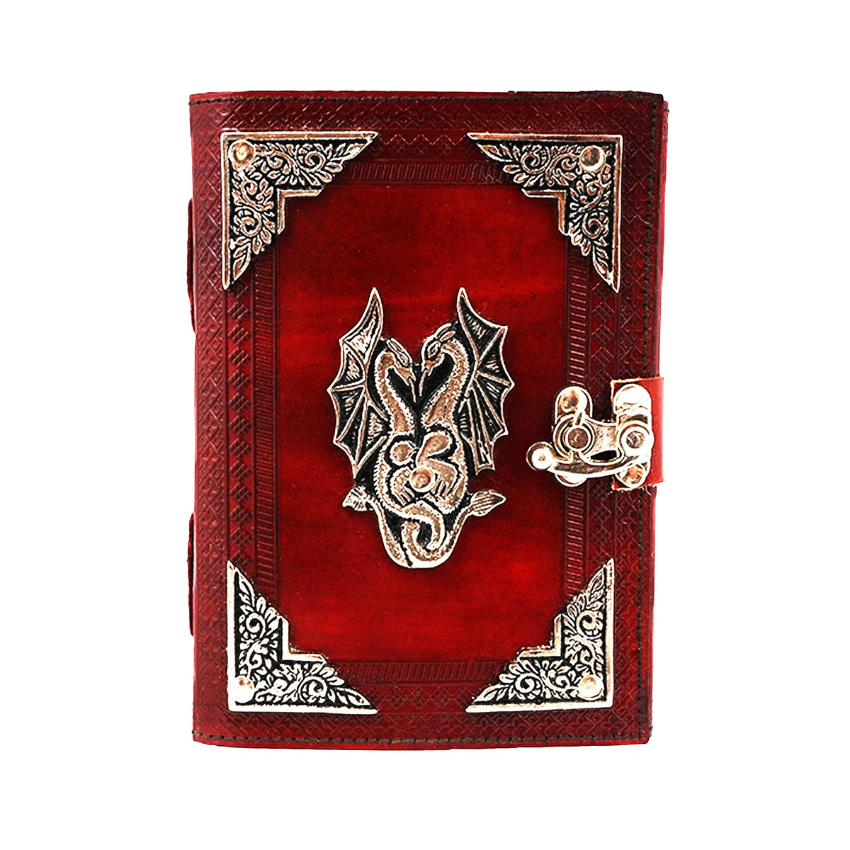 Handmade Double Dragon Leather Journal – 5 x 7 Inch Embossed Notebook