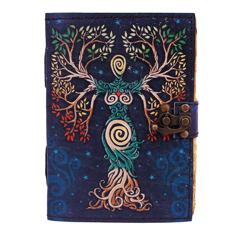 Goddess Soft Leather Tree of Life Journal – 5 x 7 Inch Embossed Writing Notebook