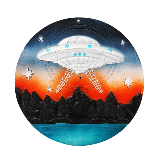 UFO Incense Burner – 5 Inch Hand-Painted Cold Cast Resin Holder for Stick Incense
