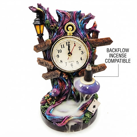 Tree Clock Backflow Incense Burner – Decorative Backflow Incense Cone Holder with Tree Face and Clock Design